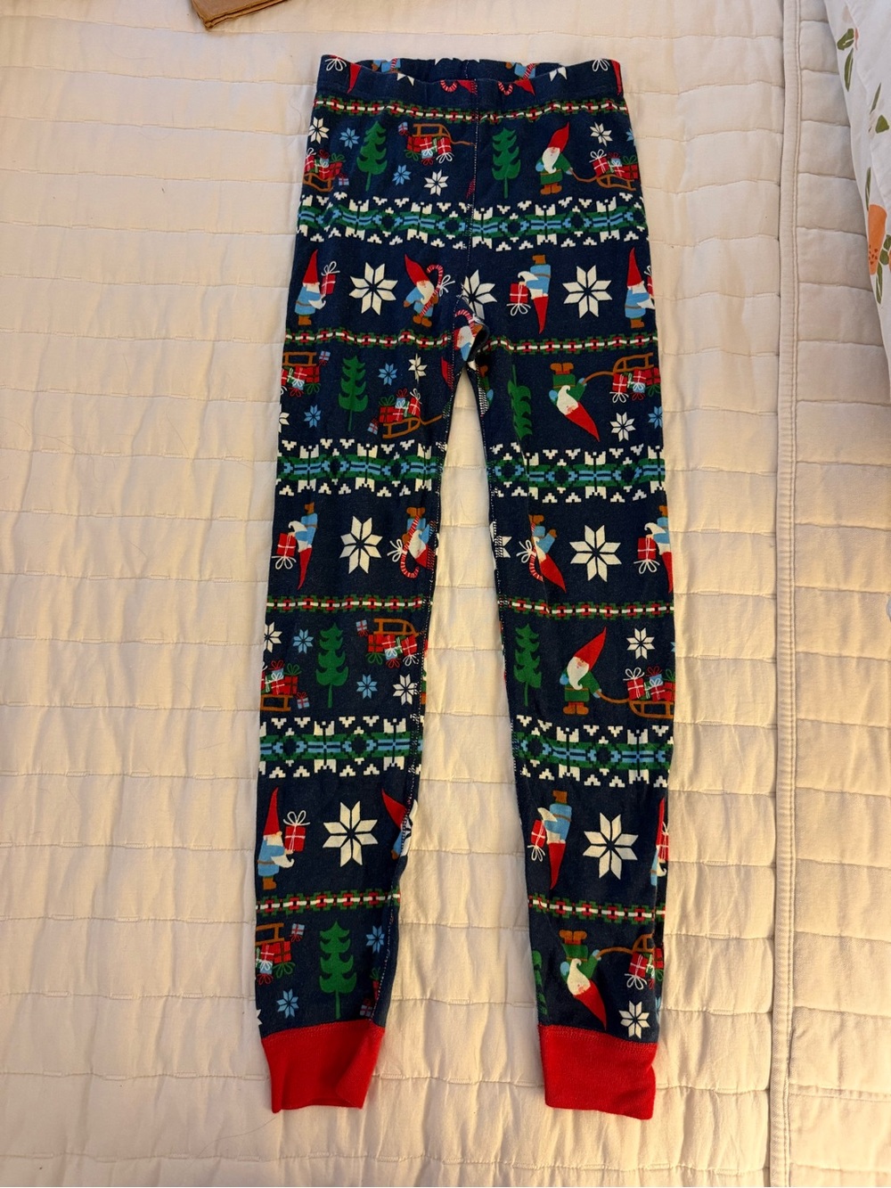 Classic Hanna Andersson Christmas Gnome Pajama Pants, kids size 8 EUC